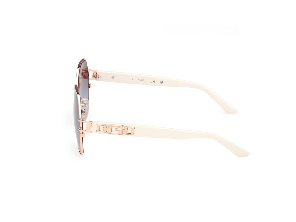 Occhiali da sole Guess GU7913 (25W) colore avorio lucido forma geometrico lenti blu sfumato