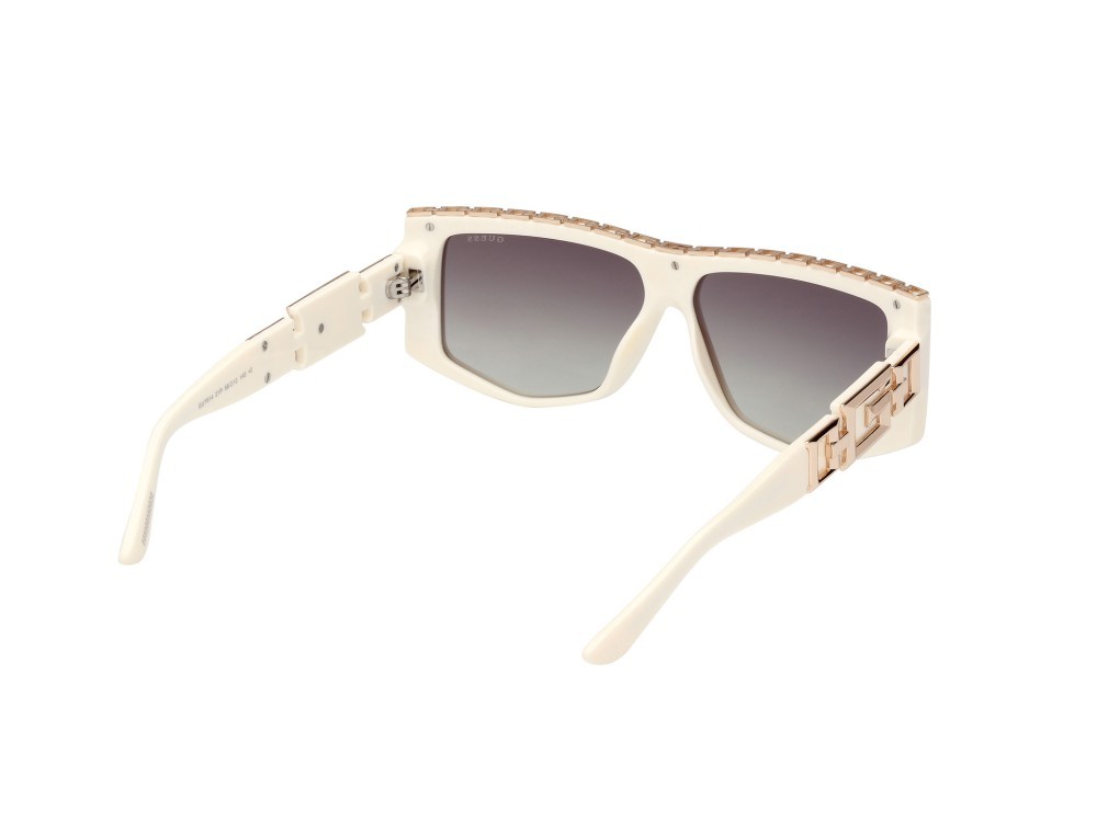 Sonnenbrillen Guess GU7914 (21P) farbe bianco lucido - bianco cristallo  form geometrisch gläser verde sfumato