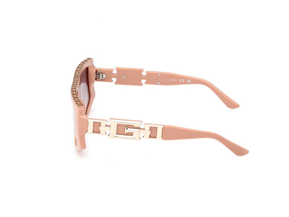Sonnenbrillen Guess GU7914 (72U) farbe rosa chiaro lucido form geometrisch gläser bordeaux specchiato