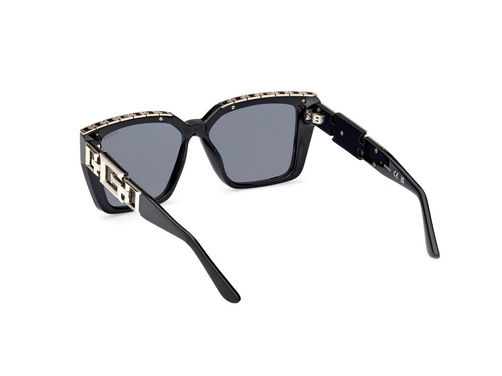 Occhiali da sole Guess GU7915 (01A) colore nero lucido forma quadrato lenti fumo