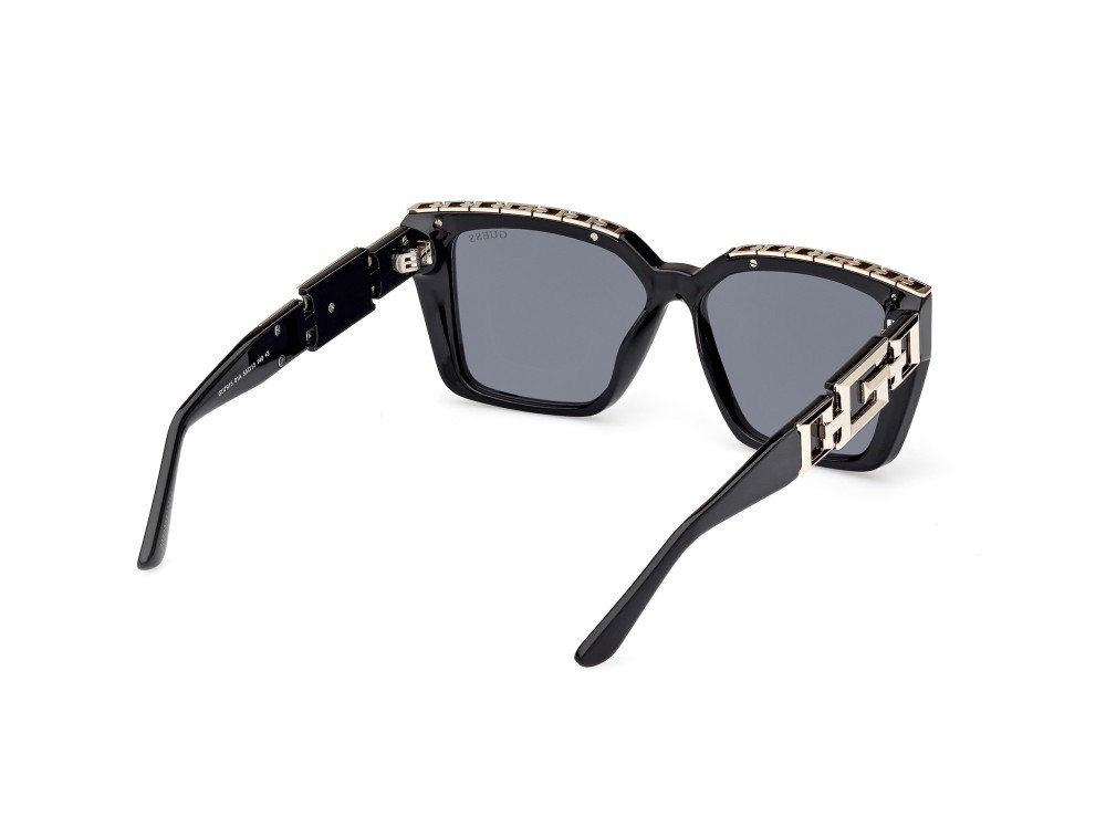 Occhiali da sole Guess GU7915 (01A) colore nero lucido forma quadrato lenti fumo