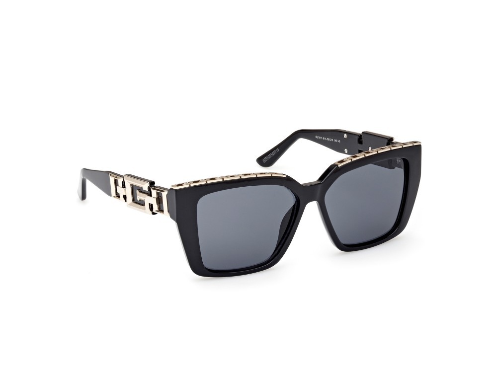 Occhiali da sole Guess GU7915 (01A) colore nero lucido forma quadrato lenti fumo