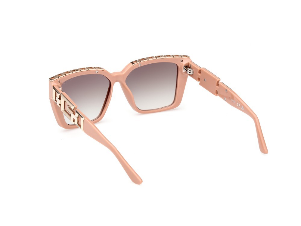 Sonnenbrillen Guess GU7915 (72U) farbe rosa chiaro lucido form quadratisch gläser bordeaux specchiato