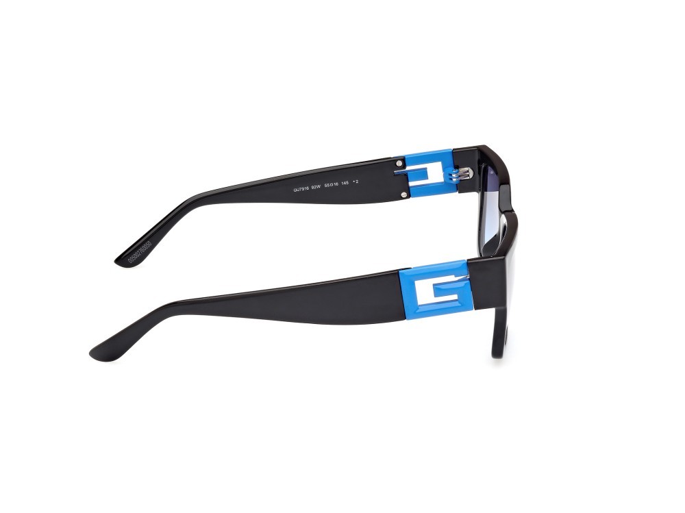 Occhiali da sole Guess GU7916 (92W) colore nero lucido forma quadrato lenti blu sfumato