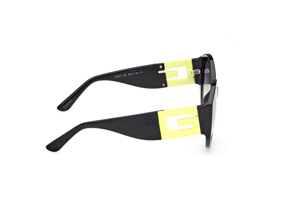 Occhiali da sole Guess GU7917 (41B) colore nero lucido forma rotondo lenti fumo grad.