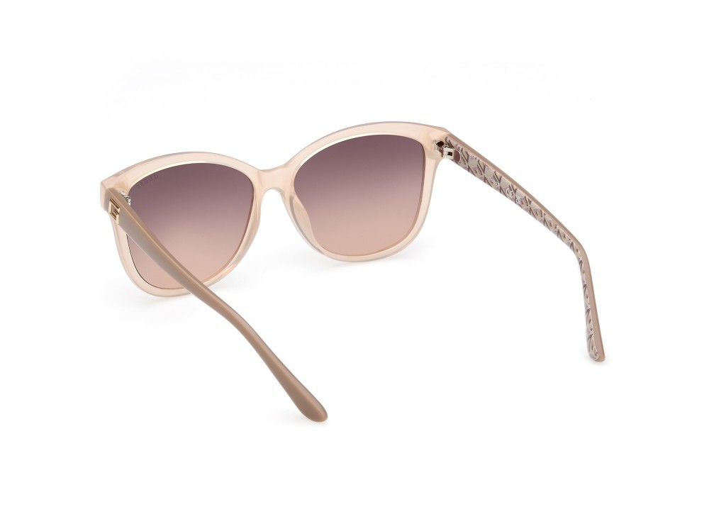 Occhiali da sole Guess GU7920 (57F) colore beige lucido forma rotondo lenti marrone sfumato