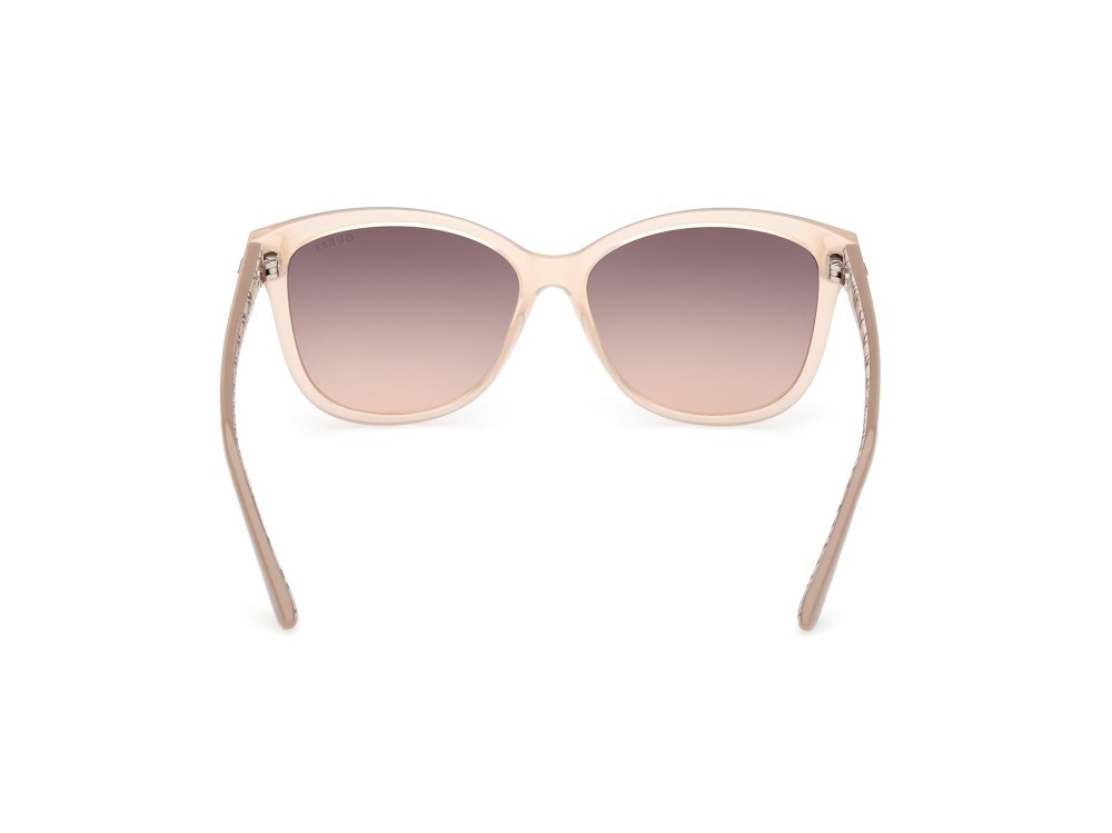 Occhiali da sole Guess GU7920 (57F) colore beige lucido forma rotondo lenti marrone sfumato