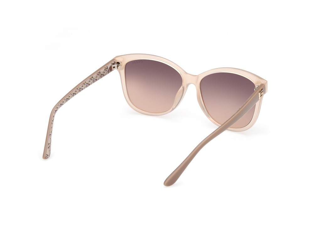 Occhiali da sole Guess GU7920 (57F) colore beige lucido forma rotondo lenti marrone sfumato