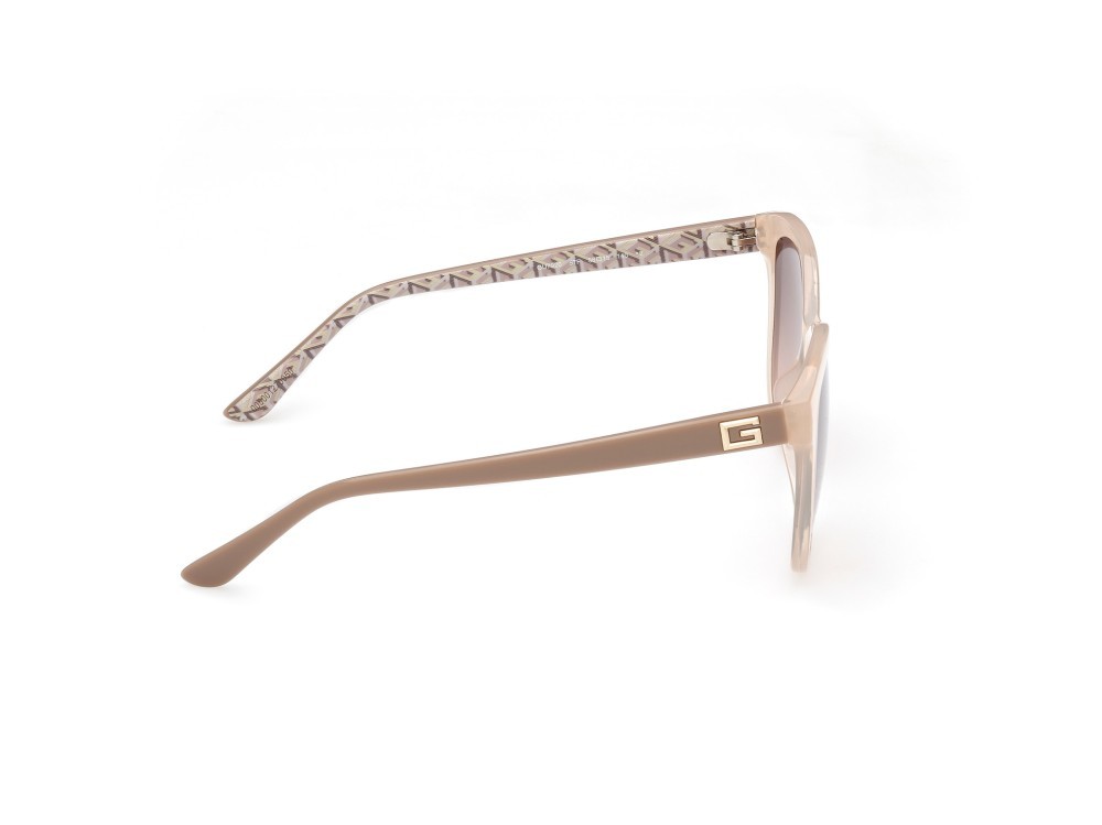 Occhiali da sole Guess GU7920 (57F) colore beige lucido forma rotondo lenti marrone sfumato