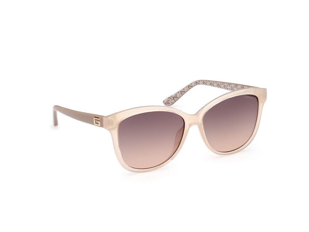 Occhiali da sole Guess GU7920 (57F) colore beige lucido forma rotondo lenti marrone sfumato