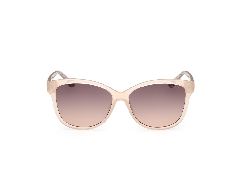 Occhiali da sole Guess GU7920 (57F) colore beige lucido forma rotondo lenti marrone sfumato