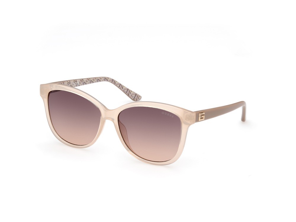 Occhiali da sole Guess GU7920 (57F) colore beige lucido forma rotondo lenti marrone sfumato