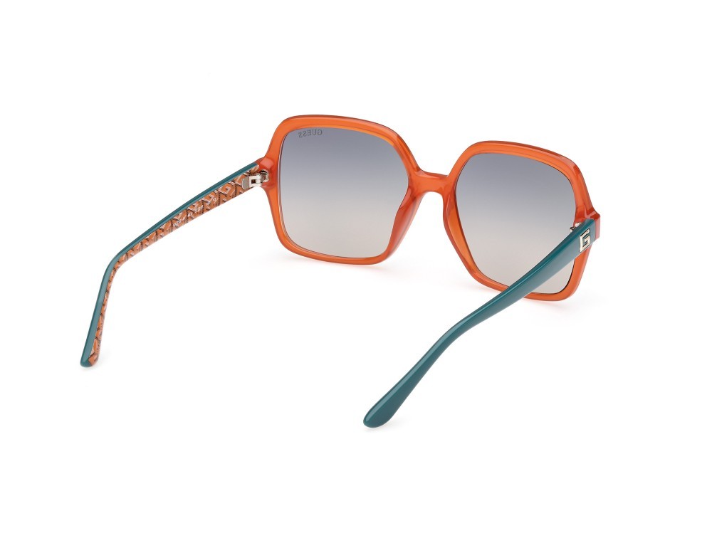 Sonnenbrillen Guess GU7921-H (44X) farbe arancio scuro lucido - verde lucido form quadratisch gläser blu specchiato