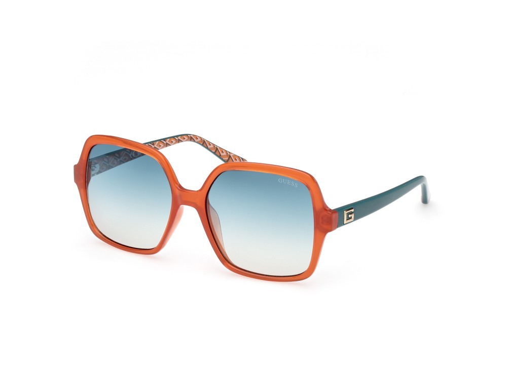 Sonnenbrillen Guess GU7921-H (44X) farbe arancio scuro lucido - verde lucido form quadratisch gläser blu specchiato