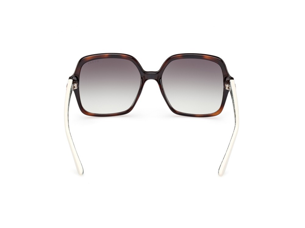 Occhiali da sole Guess GU7921-H (52P) colore avana scura - bianco lucido forma quadrato lenti verde sfumato