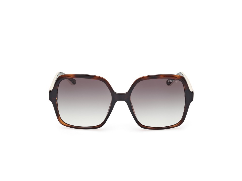 Occhiali da sole Guess GU7921-H (52P) colore avana scura - bianco lucido forma quadrato lenti verde sfumato