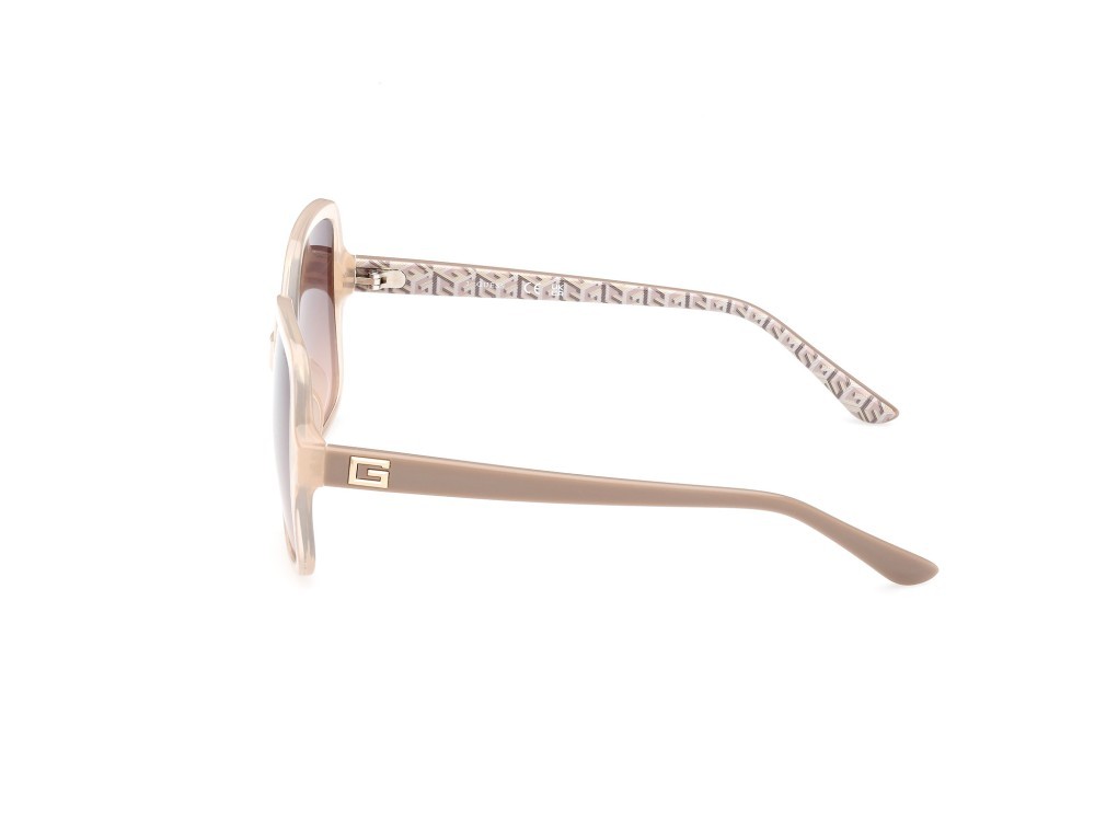 Occhiali da sole Guess GU7921-H (57F) colore beige lucido forma quadrato lenti marrone sfumato