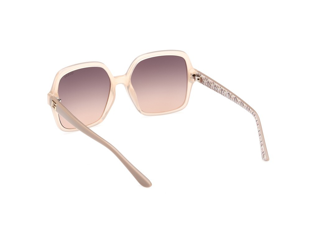 Occhiali da sole Guess GU7921-H (57F) colore beige lucido forma quadrato lenti marrone sfumato