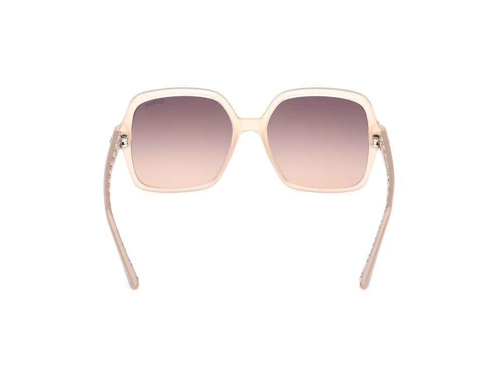 Occhiali da sole Guess GU7921-H (57F) colore beige lucido forma quadrato lenti marrone sfumato