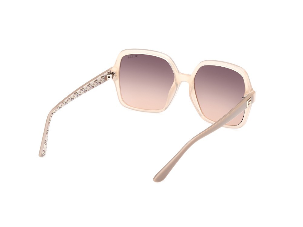 Occhiali da sole Guess GU7921-H (57F) colore beige lucido forma quadrato lenti marrone sfumato