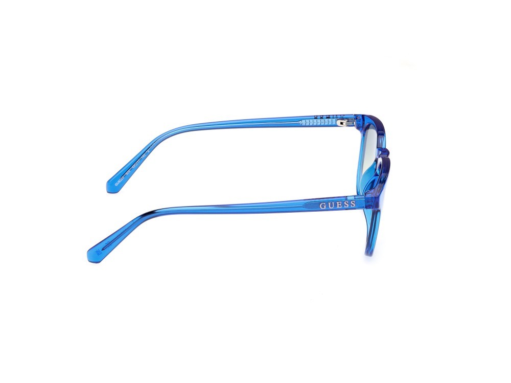 Occhiali da sole Guess GU8293 (90X) colore blu lucido forma rotondo lenti blu specchiato