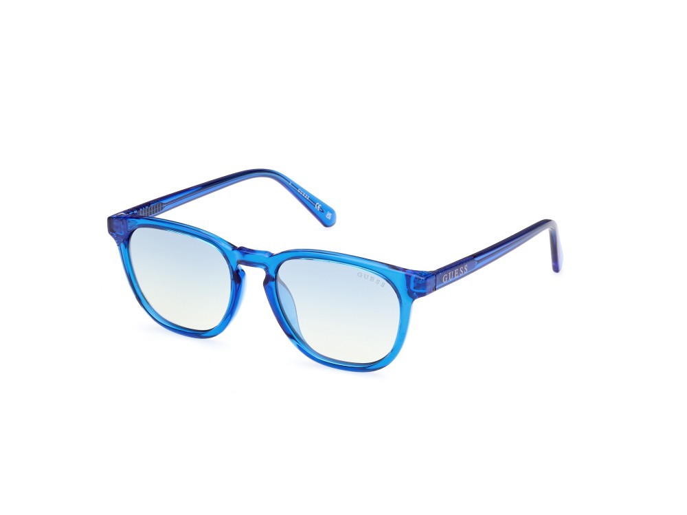 Occhiali da sole Guess GU8293 (90X) colore blu lucido forma rotondo lenti blu specchiato