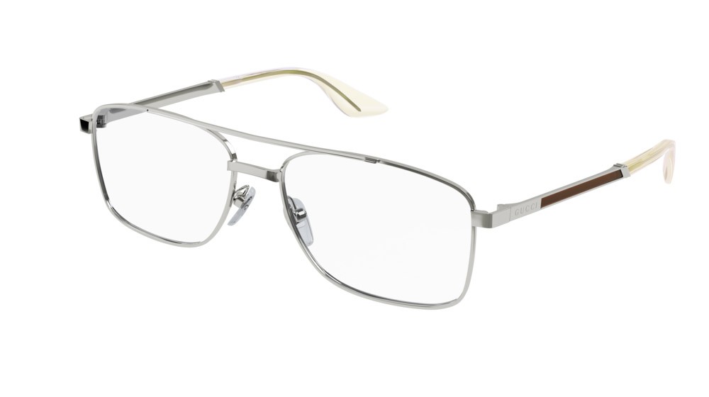 Occhiali da vista Gucci Fashion Inspired GG0986O-003 colore silver forma aviator lenti transparent
