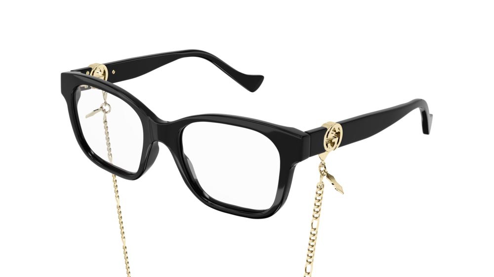 Occhiali da vista Gucci Fashion Inspired GG1025O-003 colore black forma rettangolare lenti transparent