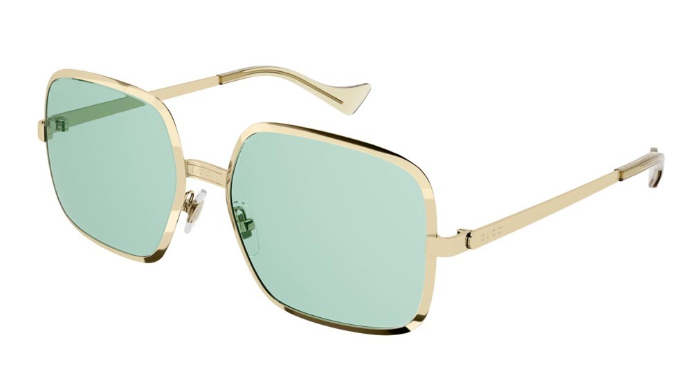 Occhiali da sole Gucci Fashion Inspired GG1063S-002 colore gold forma rettangolare lenti green