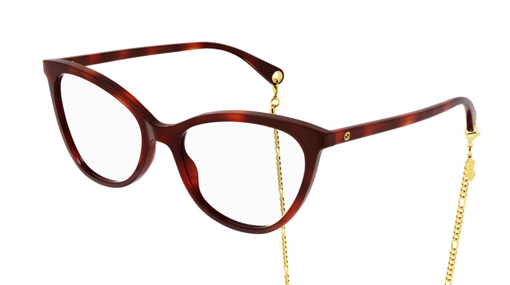Occhiali da vista Gucci Fashion Inspired GG1079O-002 colore havana forma cat eye lenti transparent