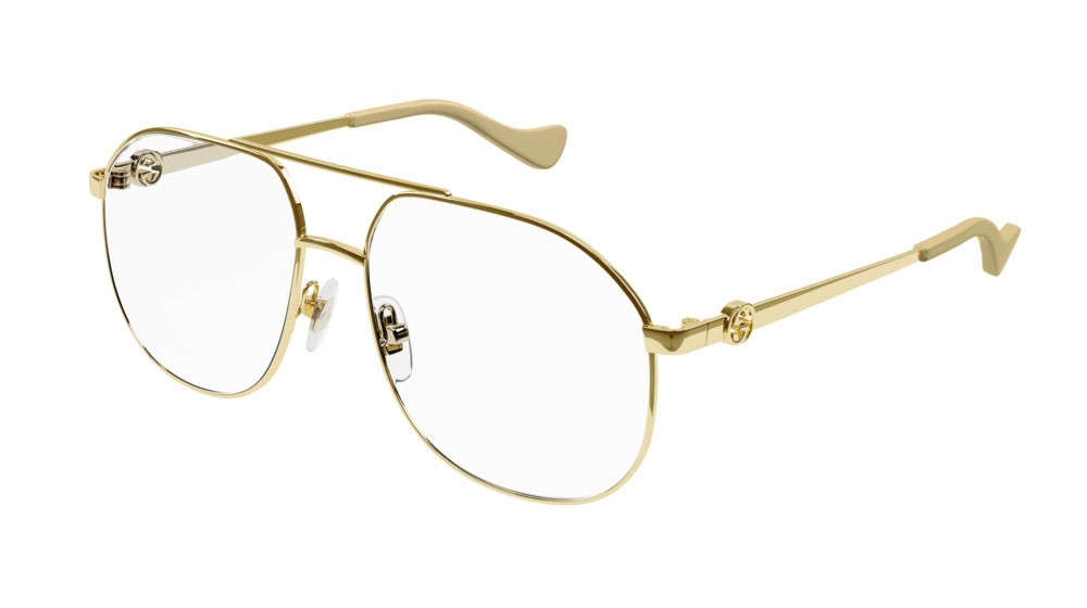 Occhiali da vista Gucci Fashion Inspired GG1091O-002 colore gold forma aviator lenti transparent