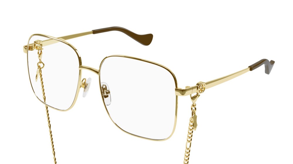 Occhiali da vista Gucci Fashion Inspired GG1092OA-001 colore gold forma rettangolare lenti transparent