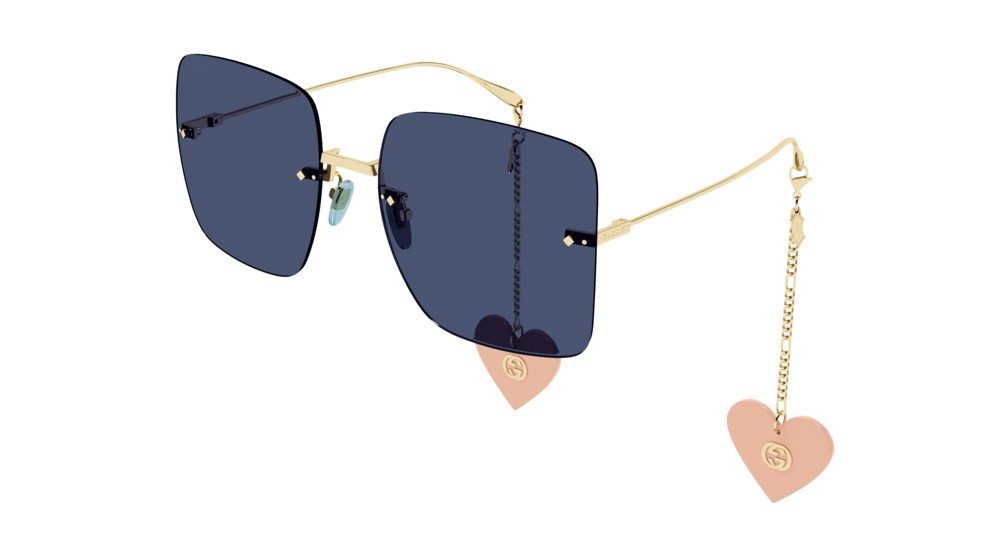 Sonnenbrillen Gucci Fashion Inspired GG1147S-004 farbe gold form schmetterling gläser blue