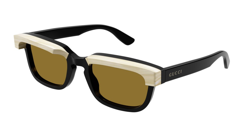 Occhiali da sole Gucci Fashion Inspired GG1166S-001 colore black forma rettangolare lenti yellow