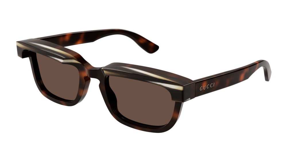 Occhiali da sole Gucci Fashion Inspired GG1166S-002 colore havana forma rettangolare lenti brown