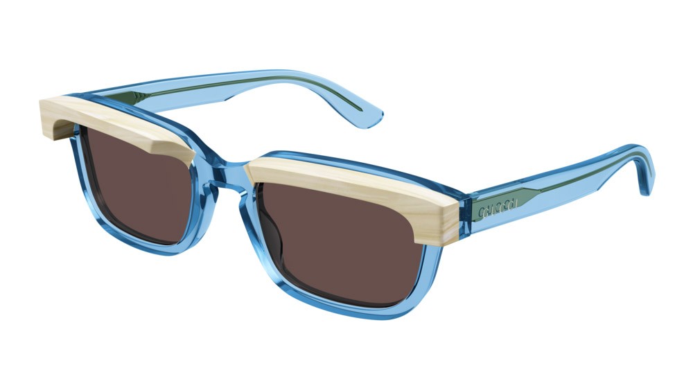 Occhiali da sole Gucci Fashion Inspired GG1166S-004 colore blue forma rettangolare lenti brown