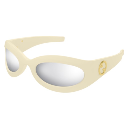 Sonnenbrillen Gucci Fashion Inspired GG1247S-004 farbe yellow form geometrisch gläser silver