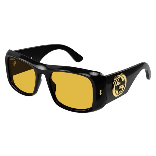 Occhiali da sole Gucci Fashion Inspired GG1251S-001 colore black forma rettangolare lenti yellow
