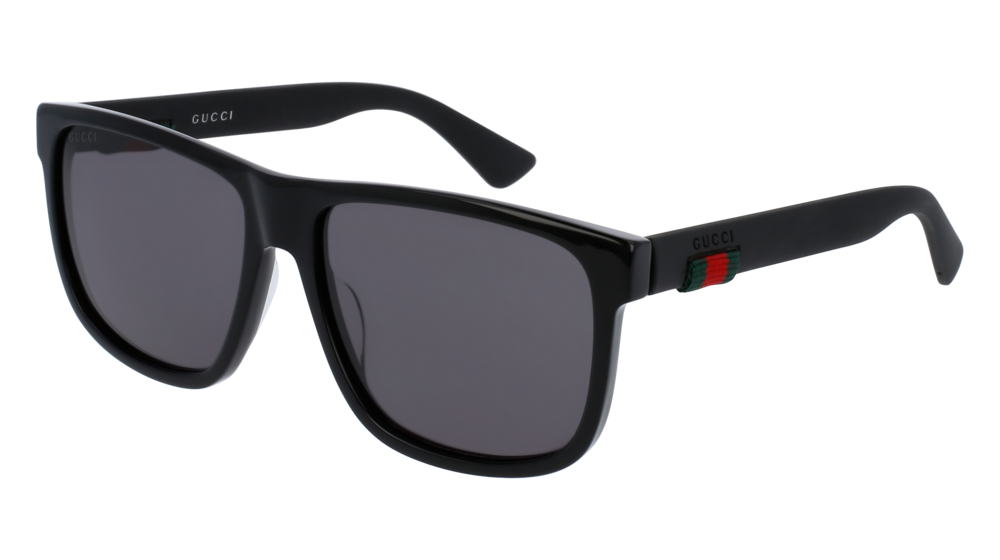 Occhiali da sole Gucci Urban Gg0010s-001 colore black forma rettangolare lenti grey