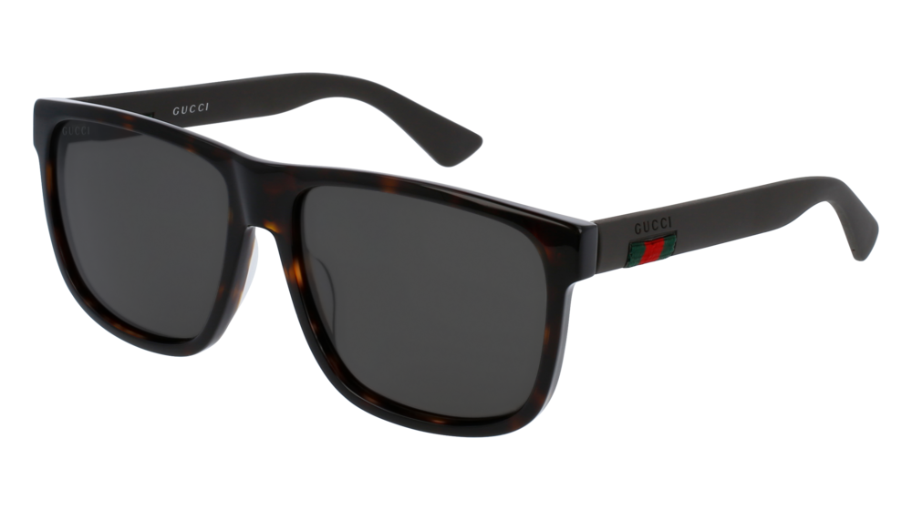 Occhiali da sole Gucci Urban Gg0010s-003 colore brown forma rettangolare lenti grey