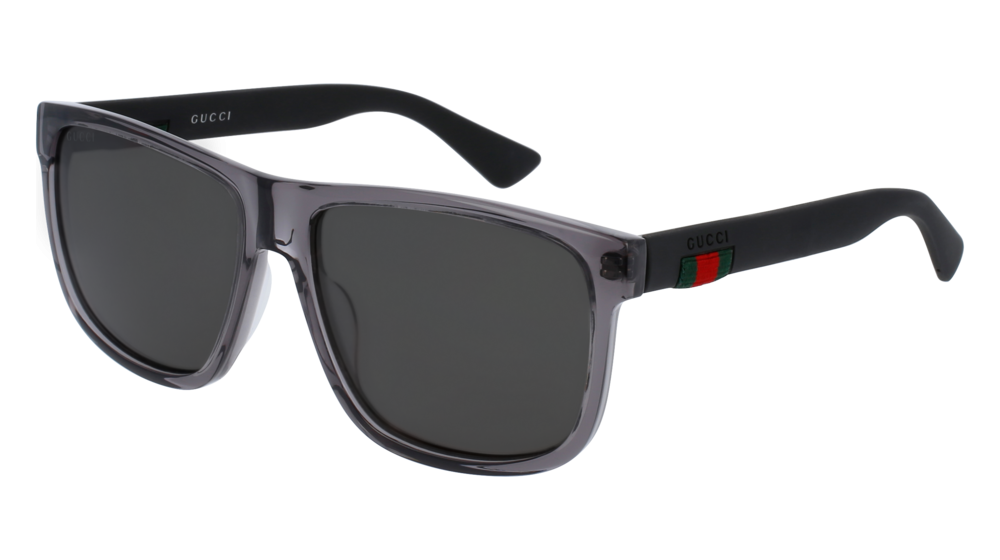 Occhiali da sole Gucci Urban Gg0010s-004 colore black forma rettangolare lenti grey