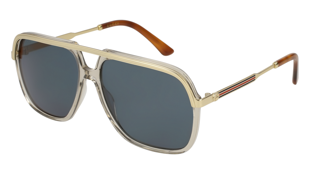 Sonnenbrillen Gucci Sensual Romantic Gg0200s-004 farbe gold form rechteckig gläser blue