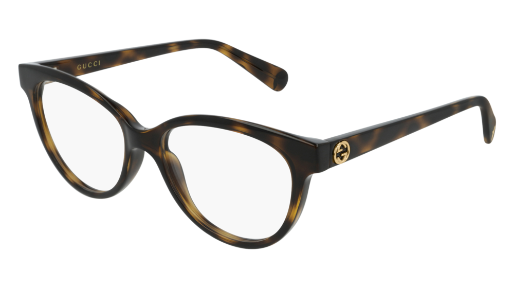 Occhiali da vista Gucci Logo GG0373O-002 colore havana forma cat eye lenti transparent