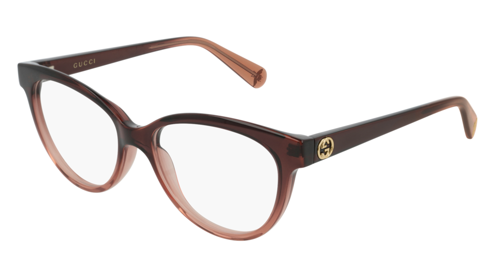 Occhiali da vista Gucci Logo GG0373O-003 colore brown forma cat eye lenti transparent