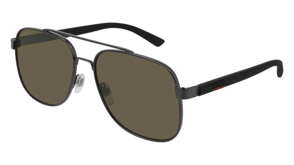 Occhiali da sole Gucci Web Gg0422s-002 colore black forma aviator lenti grey
