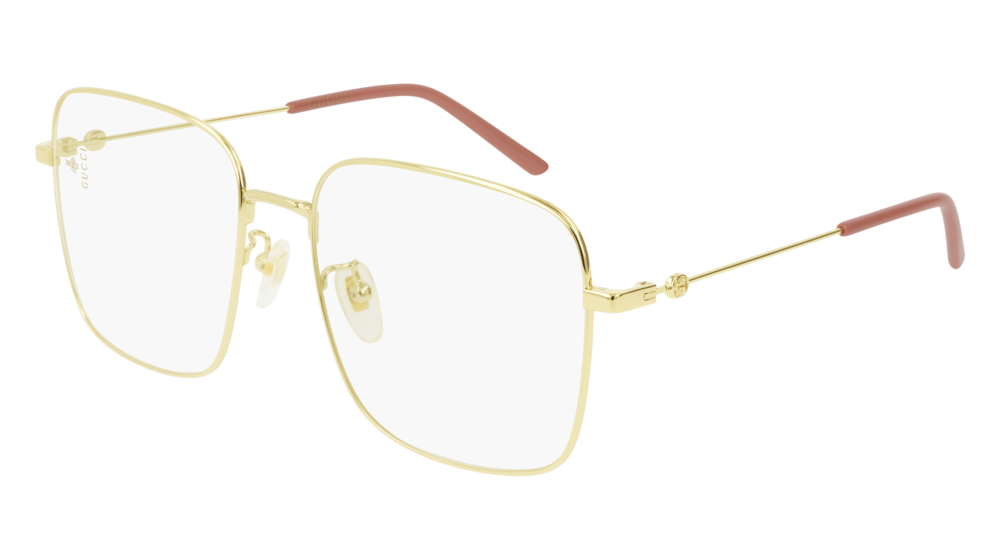 Occhiali da vista Gucci Logo GG0445O-001 colore gold forma rettangolare lenti transparent