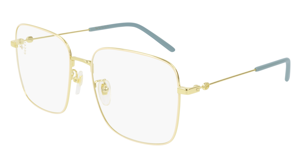 Occhiali da vista Gucci Logo GG0445O-004 colore gold forma rettangolare lenti transparent
