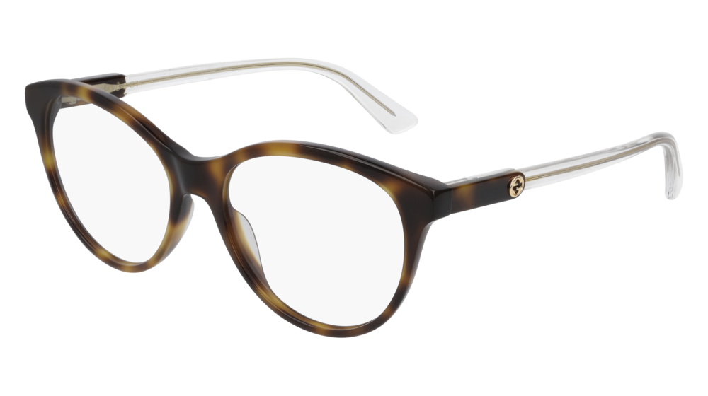 Occhiali da vista Gucci Logo GG0486O-003 colore havana forma rotondo lenti transparent