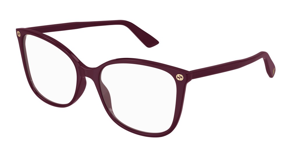 Occhiali da vista Gucci GG0026O-012 colore burgundy forma cat eye lenti trasparente