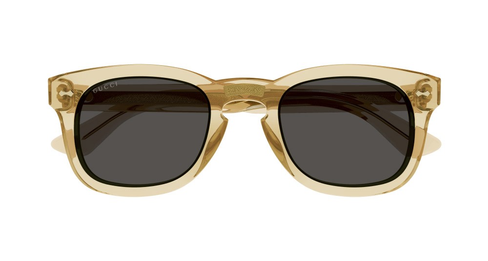 Occhiali da sole Gucci GG0182S-006 colore marrone forma rettangolare lenti grigio